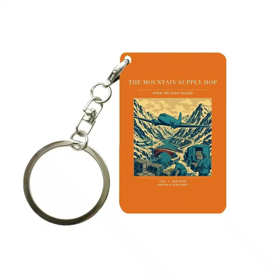 VINTAGE G4518 - The Mountain Supply Hop - Designed Key Chain design on orange