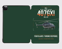 Thumbnail for Bell 407GXi design on dark green ipad tablet case