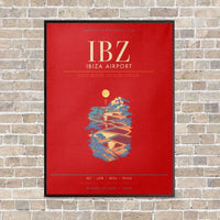 Thumbnail for Ibiza Airport IBZ - Canvas Framed - Red