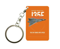 Thumbnail for Saab J 35F Draken design on orange designed key chain, double-side print