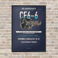 Thumbnail for CF6-6 vertical canvas print - framed - navy blue background