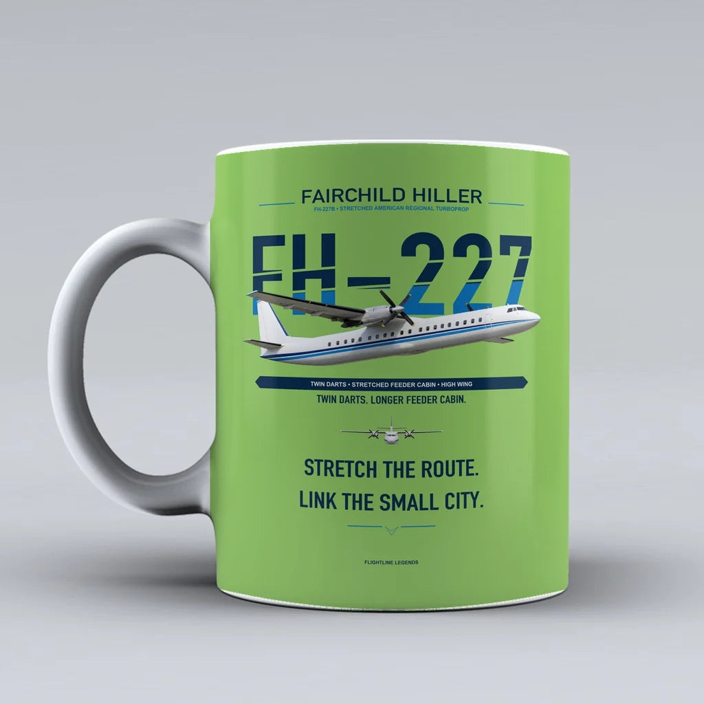 Hiller FH-227B Mug design on light green fairchild