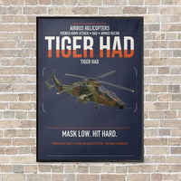 Thumbnail for Airbus Helicopters Tiger HAD vertical canvas print - framed - navy blue background