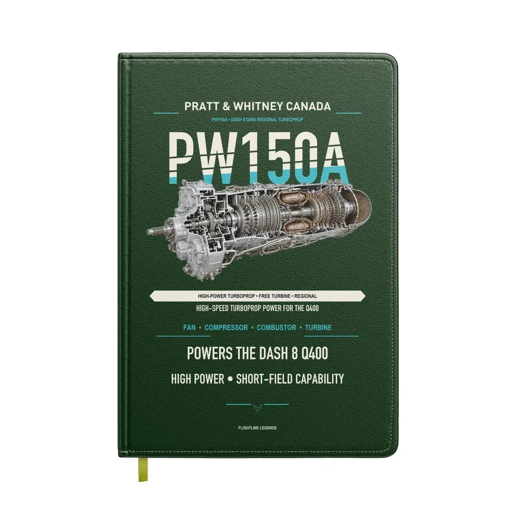 PW150A design on dark green notebook