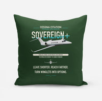 Thumbnail for Cessna Citation Sovereign+ design on dark green pillow