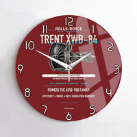 Thumbnail for TRENT XWB-84 design on dark red no frame wall clock