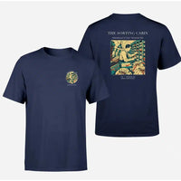 Thumbnail for VINTAGE G4155 - The Sorting Cabin - Double-Side T-Shirt design on navyblue double side t shirt