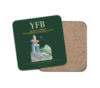 Thumbnail for Iqaluit Airport (YFB) design on dark green 1 piece coaster