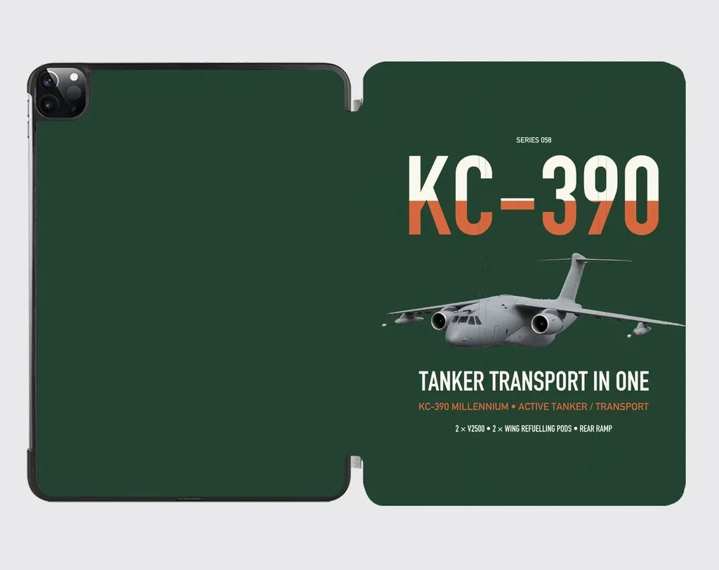 Embraer KC-390 Millennium design on dark green ipad tablet case