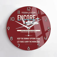 Thumbnail for Cessna Citation Encore+ design on dark red no frame wall clock