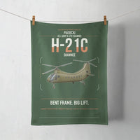 Thumbnail for Piasecki H-21C Shawnee design on dark green towel