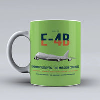 Thumbnail for E-4B Nightwatch design on light green ceramic mug, double-side print