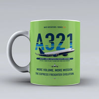 Thumbnail for A321P2F Mug design on light green airbus