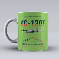 Thumbnail for KC-130T NP2000 design on light green ceramic mug, double-side print