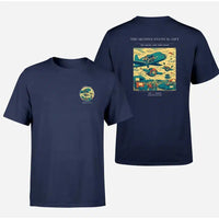 Thumbnail for VINTAGE G4471 - The Skydive Festival Lift - Double-Side T-Shirt design on navyblue double side t shirt