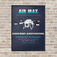 Thumbnail for Percepto Air Max vertical canvas print - framed - navy blue background