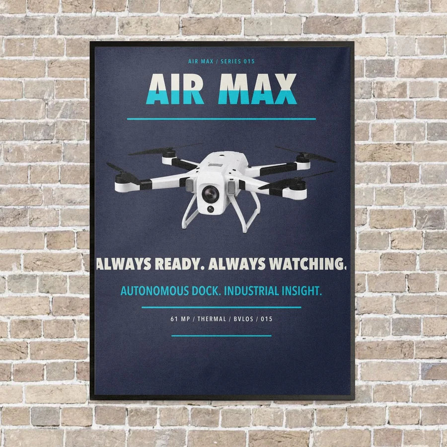 Percepto Air Max vertical canvas print - framed - navy blue background