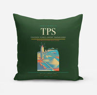Thumbnail for Vincenzo Florio Airport Trapani-Birgi (TPS) design on dark green pillow