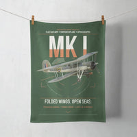 Thumbnail for Fairey Swordfish Mk I design on dark green towel