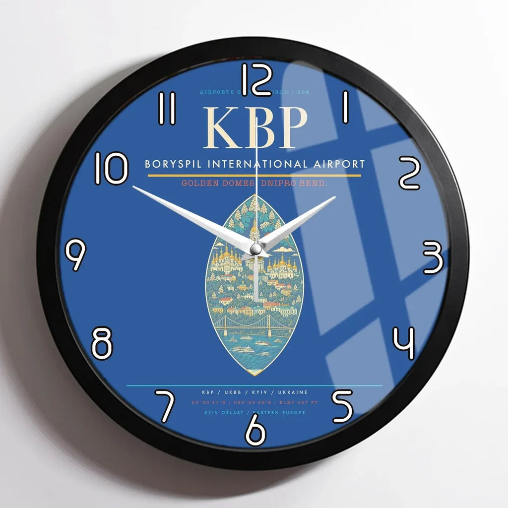 Boryspil International Airport KBP Wall-Clock Framed - Blue