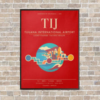 Thumbnail for Tijuana International Airport TIJ - Canvas Framed - Red