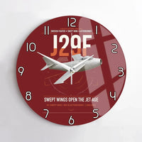 Thumbnail for Saab J 29F Tunnan design on dark red no frame wall clock