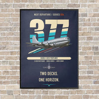Thumbnail for Boeing 377 Stratocruiser vertical canvas print - framed - navy blue background