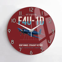 Thumbnail for F4U-1D Corsair design on dark red no frame wall clock
