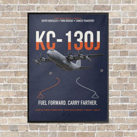 Thumbnail for KC-130J SUPER HERCULES vertical canvas print - framed - navy blue background