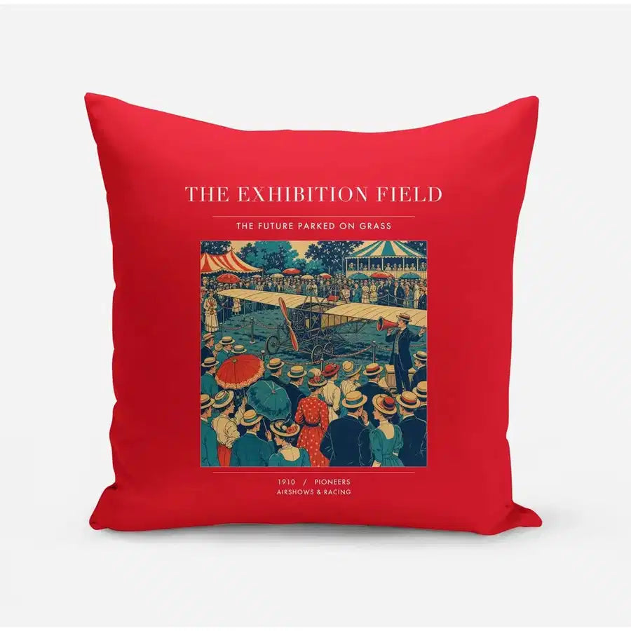 VINTAGE G4322 - The Exhibition Field - Designed Pillows design on red