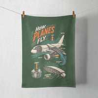 Thumbnail for How Planes Fly V2 design on dark green towel
