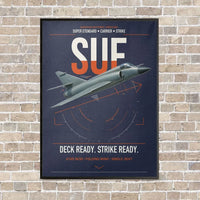 Thumbnail for Dassault Super Étendard vertical canvas print - framed - navy blue background