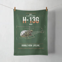 Thumbnail for Bell H-13G Sioux design on dark green towel