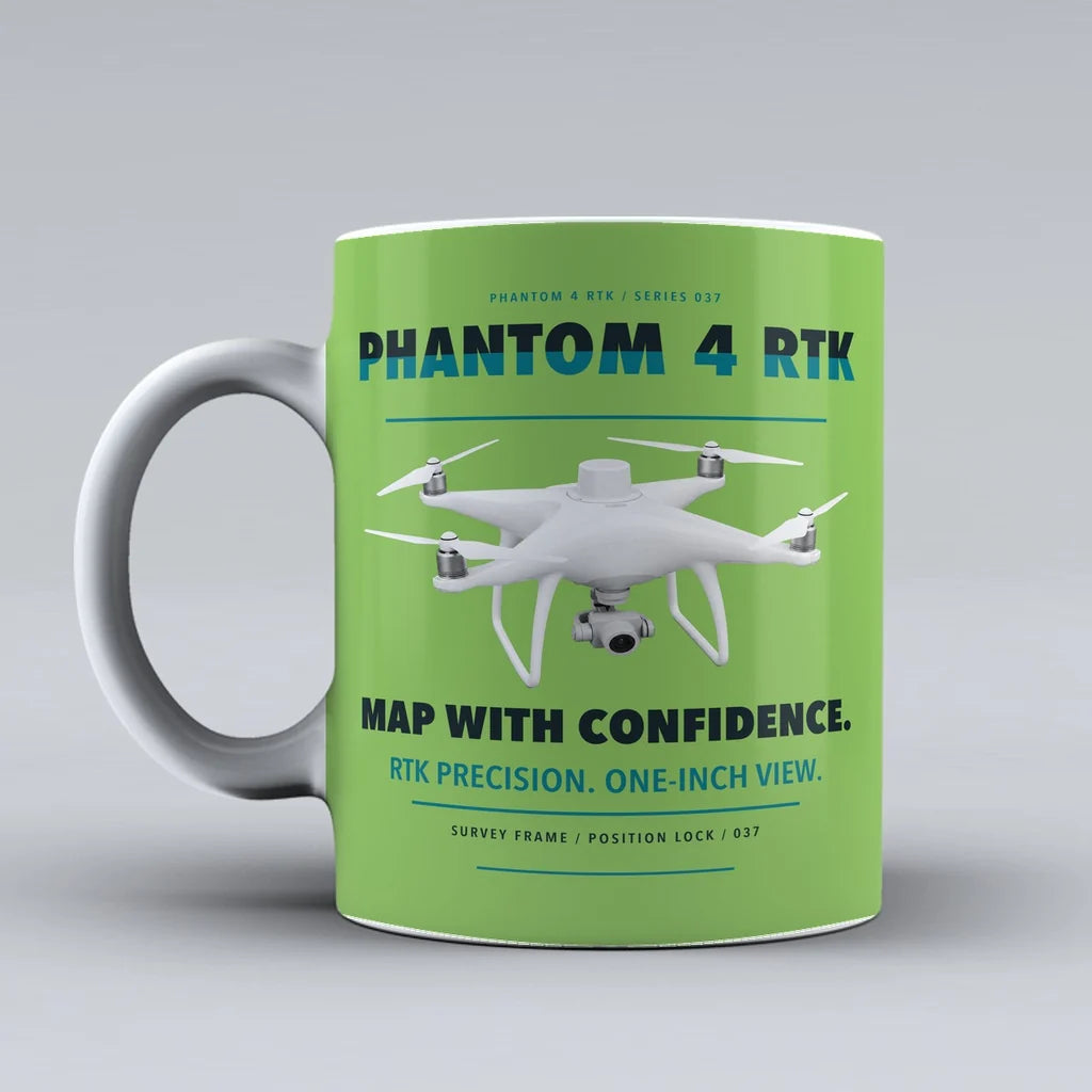Phantom 4 RTK Mug design on light green dji