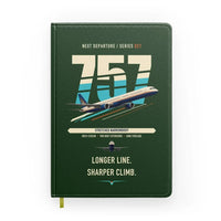Thumbnail for Boeing 757-300 design on dark green notebook
