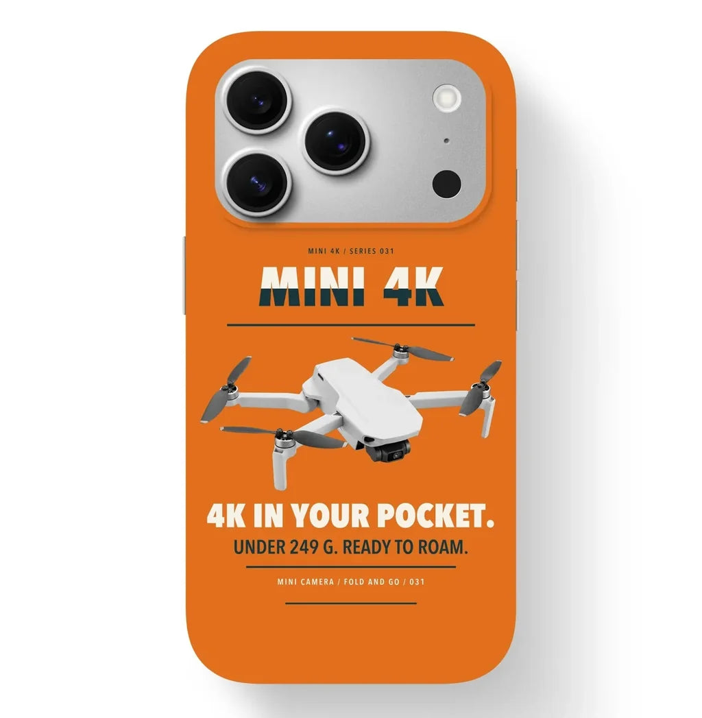 DJI Mini 4K Case design on orange iphone case