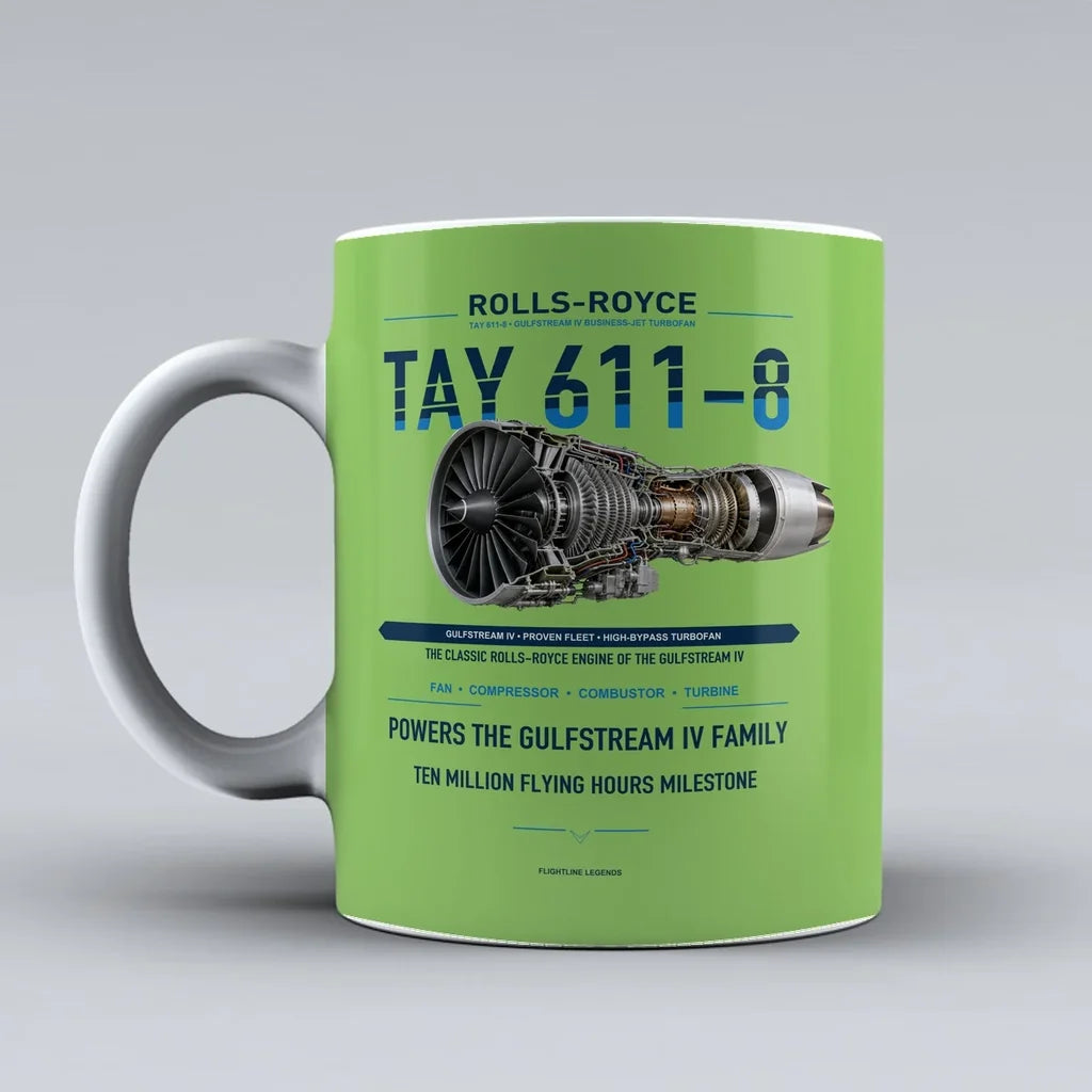 611-8 Mug design on light green tay