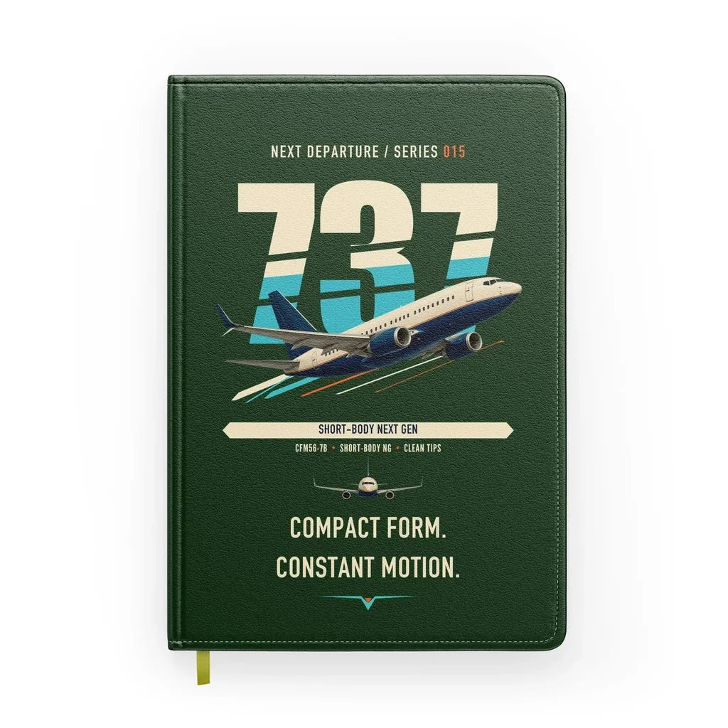Boeing 737-700 NG design on dark green notebook