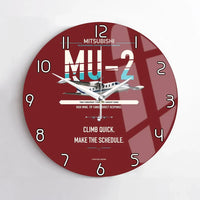 Thumbnail for Mitsubishi MU-2B-60 Marquise design on dark red no frame wall clock
