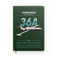 Thumbnail for Bombardier Learjet 36A design on dark green notebook