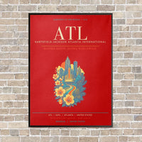 Thumbnail for Hartsfield-Jackson Atlanta International Airport ATL - Canvas Framed - Red