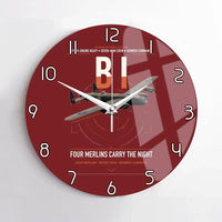 Thumbnail for Avro Lancaster B I design on dark red no frame wall clock