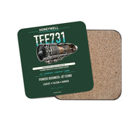 Thumbnail for TFE731 design on dark green 1 piece coaster