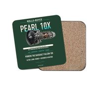 Thumbnail for PEARL 10X design on dark green 1 piece coaster