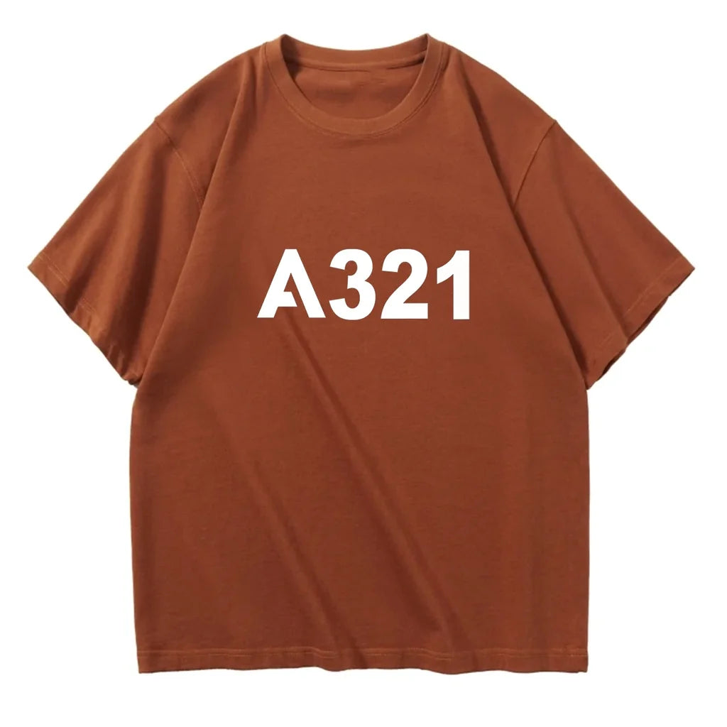 A321 Flat Text Designed Relax Fit T-Shirts - view 13