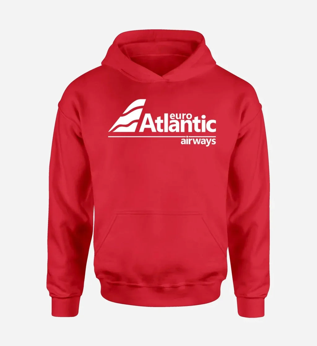 EuroAtlantic Airways logo printed on red hoodie