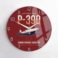 Thumbnail for P-39Q Airacobra design on dark red no frame wall clock