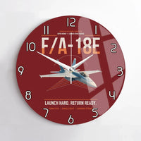 Thumbnail for F-A-18E Super Hornet design on dark red no frame wall clock