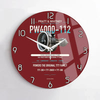 Thumbnail for PW4000-112 design on dark red no frame wall clock
