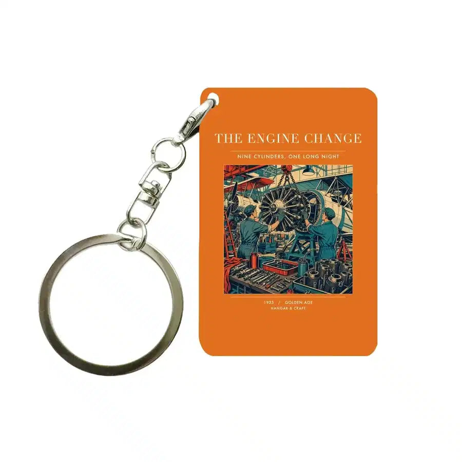 VINTAGE G4167 - The Engine Change - Designed Key Chain design on orange